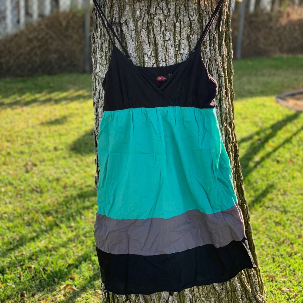 Aquamarine & Black Beach Dress